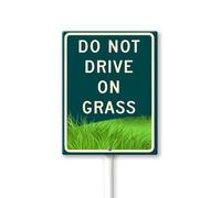 Vdenvileye Please Keep Off The Grass Yard Sign with Metal Stakes Weatherproof Street Yard Signs for Outdoor Road Farm House Garden Lawn Decor 7x8.8Inch