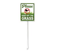 Vdenvileye Please Keep Off The Grass Yard Sign with Stake 11.5x15cm Rustproof Aluminum Lawn Decorations Sign for Outdoor Road Street Garden Decor
