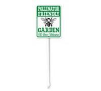 Vdenvileye Pollinator Friendly Garden All Bees Welcome Yard Sign with Stake 20x30cm Rustproof Aluminum Lawn Decorations Sign for Outdoor Road Street Garden Decor