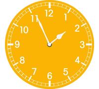 Vdenvileye Pure Color Wall Clock Yellow Wall Clock 25cm Round Wooden Battery Operated Silent Non-Ticking Clocks for Farmhouse Office Home Living Room Bedroom