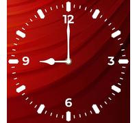 Vdenvileye Red Wall Clock 25cm Wooden Square Clock Living Room Decoration Silent No Tick Battery Powered for Living Room Kitchen Bathroom Bedroom (Style 2)