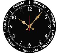 Vdenvileye Retirement Gift Clock Day of The Week Wall Clock Gift for Seniors Or Retirement Men Novelty Gifts 30x30 CM Silent Non Ticking Battery Operated Kitchen Man Cave