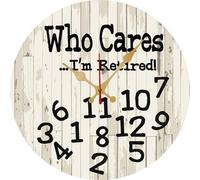 Vdenvileye Retirement Wall Clock Whatever I'm Retired Wooden Clock Funny Gift For Retirement Men And Women Retro Silent Non-Ticking Clock Battery Operated Housewarming Gifts 30x30 CM