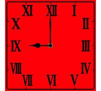 Vdenvileye Roman Numerals Wall Clock 25cm Wooden Square Modern Minimalist Clock Silent No Tick Battery Powered for Bathroom Bedroom Living Room Kitchen Office Wall Decoration (Red)