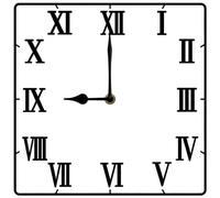 Vdenvileye Roman Numerals Wall Clock 25cm Wooden Square Modern Minimalist Clock Silent No Tick Battery Powered for Bathroom Bedroom Living Room Kitchen Office Wall Decoration (White)