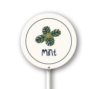 Vdenvileye Round Plant Label Signs Mint Garden Herb Markers Aluminum Sign with Metal Stake Herb Names for Nursery Indoor Outdoor Garden Decoration 9.2x9.2 Inches