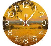 Vdenvileye Sunset Wall Clocks Battery Operated Silent Non-Ticking,Vintage Round Clock Decorative for Home Kitchen Office,4 sets of DIY pointers(12 Inch)