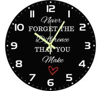 Vdenvileye Thank You gifts for Coworkers Wall Clock, Never Forget The Difference You Make, Gift for Mother Friend Teacher Coach Doctor, Silent Battery Operated Non Ticking 25x25 CM