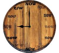 Vdenvileye The Time is Now Wall Clock Mindfulness Gift The Power of Now Your Daily Reminder to Live in The Now Funny Office Late Person Procrastinate Gift 25x25 CM Non Ticking Silent Battery Operated