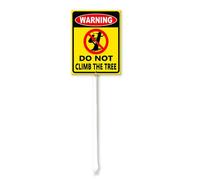 Vdenvileye Warning Do Not Climb The Tree Yard Sign with Stake 17.5x22cm Rustproof Aluminum Lawn Decorations Warning Sign for Outdoor Road Street Garden