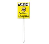 Vdenvileye Warning Honey Bee Hive Do Not Approach Yard Sign with Stake 20x30cm Rustproof Aluminum Lawn Decorations Warning Sign for Outdoor Road Street Garden Decor