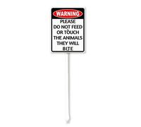 Vdenvileye Warning Please Do Not Feed or Touch The Animals They Will Bite Yard Sign with Stake 17.5x22cm Rustproof Aluminum Lawn Decorations Warning Sign for Outdoor Road Street Garden Decor