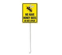 Vdenvileye We Have Honey Bees, Do Not Spray Yard Sign with Stake 11.5x15cm Rustproof Aluminum Lawn Decorations Warning Sign for Outdoor Road Street Garden Decor