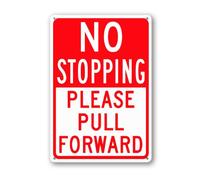 VdenvileyeNo Stopping Please Pull Forward Sign 20×30cm Sturdy Aluminum Metal Signs Rust Free Metal Wall Decor for Yard Backyard Patio Porch