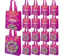 VDESFUEBY 20Pcs Diwali Gift Bags Happy Diwali Non-woven Gift Bags, Diwali Theme Party Gift Bag with Handle Treat Bags for Indian Light Festival Party Decorations Favors