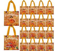 VDESFUEBY 20Pcs Friendsgiving Gift Bags Non-woven Treat Bags, Friendsgiving Goodies Candy Bag with Handle Reusable for Friend Guest Autumn Fall Party Favor Bag