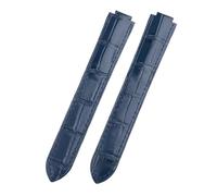 VDFNGFD 18/20mm Grade Leather Watch Band Black Blue Brown Deployment Buckle Watchband Compatible With Strap Solo(Blue,20MM_WITHOUT BUCKLE)
