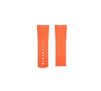 VDFNGFD 20mm Design Compatible With Omega Seamaster 300 FKM Rubber Watch Strap FDA-Approved Flexible Multi-Color Options Band(Orange,20MM_NO BUCKLE)