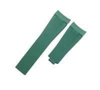 VDFNGFD 20mm Nature Soft Rubber Watchband Compatible With Strap Daytona GMT OYSTERFLEX Wristband Accessories Folding Buckle(Green,20MM CROWN BUCKLE_SHINY SILVER BUCKLE)