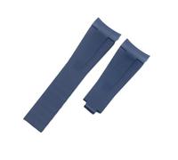 VDFNGFD 20mm Nature Soft Rubber Watchband Compatible With Strap Daytona GMT OYSTERFLEX Wristband Accessories Folding Buckle(Blue,20MM NO MARK BUCKLE_ROSE BUCKLE)