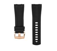 VDFNGFD 21mm Curved End FKM Fluororubber Strap Compatible With Omega 43.5mm Seamaster 300 Black Warrior Waterproof Sprots Watch Band Men's(Black - RG pin)