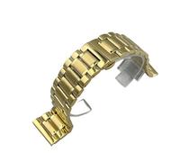 VDFNGFD 26mm 28mm 30mm Replacement Stainless Steel Solid Bracelet With Butterfly Clasp Compatible With Longines Master Collection Watch Accessories(Gold,26mm)