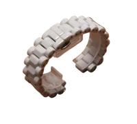 VDFNGFD Ceramic Watchband Black White Compatible With J12 Watch Bracelet 19mm Lug 10mm Special Strap Stainless Steel Fold Buckle Convex Chain(White)