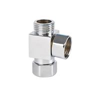 VDFNGFD Compatible with 1/2 Inch Electroplated Stainless Steel Three-Way Splitter Live Connection One-in-Two-Out Joint Faucet Bathroom Accessories(F)