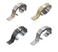 VDFNGFD Compatible With 18 19 20 22 24 26mm Jubilee Silver Gold Black Curved Straight End Butterfly Clasp Steel Watch Strap Band(Middle Gold,20mm)
