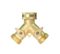 VDFNGFD Compatible with 1PC 3/4'' 16mm Heavy Duty Brass Y Splitter BSP/NPT Dual Outlet Tap Connector 2 Way Adapter Valves Garden Irrigation Joints(Dx1pc)