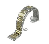 VDFNGFD Compatible With 5,10pcs Stainless Steel Watch Strap Replacement Men Women Sport Wrist Band Metal Folding Buckle 12-24mm(Gold silver,20MM_10 PIECES)