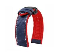 VDFNGFD Compatible With Casio PROTREK Watchband PRG-600/PRG-650 PRW-6600 GA2200/2300 Series Nylon + Rubber Sports Bracelet 24mm Watch Strap(Blue white-red-B)
