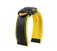 VDFNGFD Compatible With Casio PROTREK Watchband PRG-600/PRG-650 PRW-6600 GA2200/2300 Series Nylon + Rubber Sports Bracelet 24mm Watch Strap(Black-yellow-B)