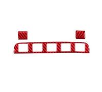 VDFNGFD Compatible With Cayenne S GTS Turbo 2003-2010 Carbon Fiber Sticker Emergency Light Button Panel Interior Trim Accessoire Voiture(RED)