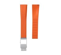 VDFNGFD Compatible With FKM Rubber Watch Strap 20mm 21mm 22mm Perfect Flat End Universal Quick Release(Orange01,21mm)