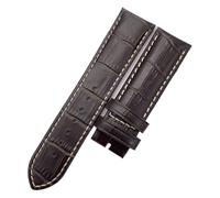 VDFNGFD Compatible With HAMILTON H76709510 CALFSKIN LEATHER WATCH STRAP(Black Yellow,22mm)