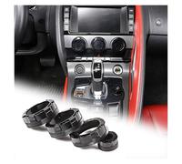 VDFNGFD Compatible With Jaguar F-TYPE 2013-2022 Aluminum Alloy Car Air Condition Knob Audio Volume Control Button Circle Trim Ring Cover Accessories(Style B Blakc)