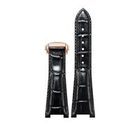 VDFNGFD Compatible With Omega Constellation 131.33 Series Notched Leather Watch Band 25x13mm 25x14mm Blue Strap Wristband Accessories(Black rose,25x13mm)