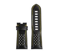 VDFNGFD Compatible With Omega Speedmaster 311 Dark Side Of The Moon Apollo 8 44.25mm Dial Black And Yellow Leather Watch Strap Men's 21mm Bracelet(Black yellow-no)