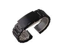 VDFNGFD Compatible With One Side Button Buckle Watchband Stainless Steel 18mm 20mm 22mm 24mm Classic Style Bands Men Silver(Black,20mm)