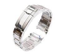 VDFNGFD Compatible With Rolex Daytona Water Ghost Submariner Watch Accessories Band Chain 20mm 21mm Solid Stainless Steel Strap Bracelet(Bright silver,20mm)