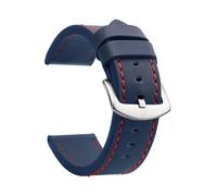 VDFNGFD Compatible With SAMCO Watch Band Strap Sport Vintage Leather Watchband Stainless Steel Buckle Accessories 18mm 20mm 22mm 24mm(Blue Red Silver,24mm)