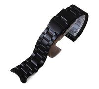 VDFNGFD Compatible With Seiko Citizen Casio Curved End Stainless Steel Strap Men 18mm 20mm 22mm 24mm Classic Buckles Watch(Black,20mm)