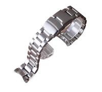 VDFNGFD Compatible With Seiko Citizen Casio Curved End Stainless Steel Strap Men 18mm 20mm 22mm 24mm Classic Buckles Watch(Silver,22mm)