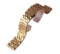 VDFNGFD Compatible With Solid Stainless Steel Watchband Silver Polished Bracelet Strap 14mm-24mm Width S Men's Wrist Watch Accessories(Gold,24mm)