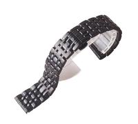 VDFNGFD Compatible With Solid Stainless Steel Watchband Silver Polished Bracelet Strap 14mm-24mm Width S Men's Wrist Watch Accessories(Black,14mm)
