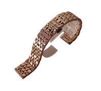 VDFNGFD Compatible With Solid Stainless Steel Watchband Silver Polished Bracelet Strap 14mm-24mm Width S Men's Wrist Watch Accessories(Rosegold,13mm)