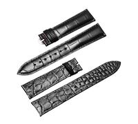 VDFNGFD Double-sided alligator leather watch strap, adaptation, Compatible with Omega IWC Longines Cartier Jaeger-LeCoultre Tissot(19Mm-black)