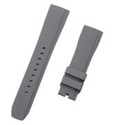 VDFNGFD Fluoro Rubber FKM Watchband Compatible With Strap Qucik Release 19/20/21/22mm(Grey,21MM_BLACK BUCKLE)
