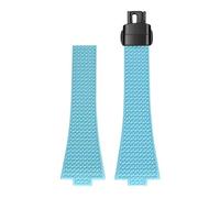 VDFNGFD Fluoro Rubber Strap Compatible With Tissot PRX Series 35mm 40mm Butterfly Buckle FKM Waterproof Quick Release Replace Watch Band 11mm 12mm(Light blue black,11mm)